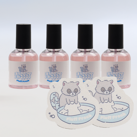 歡樂洗澡組｜清潔噴霧x4 木漿海綿x2